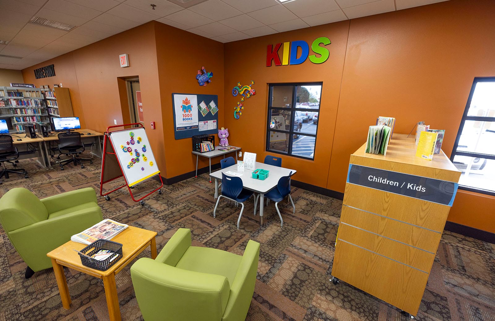 Photo of the kid's area of the library