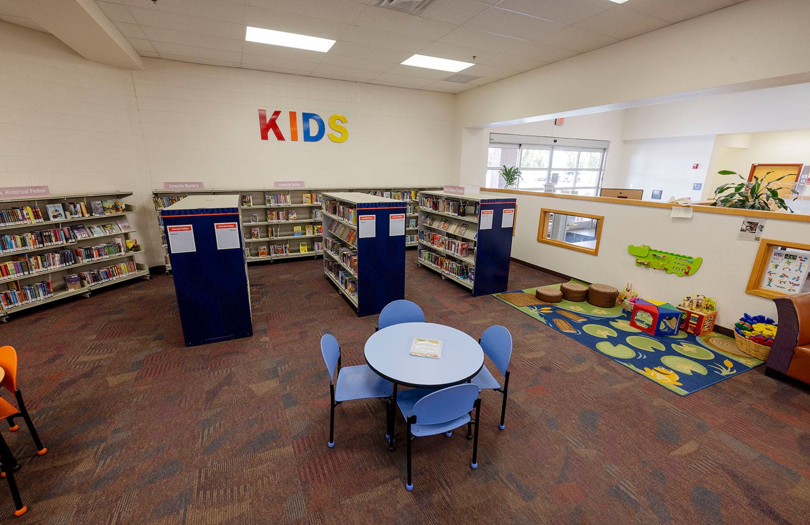 Photo of the kids area at Perry Library